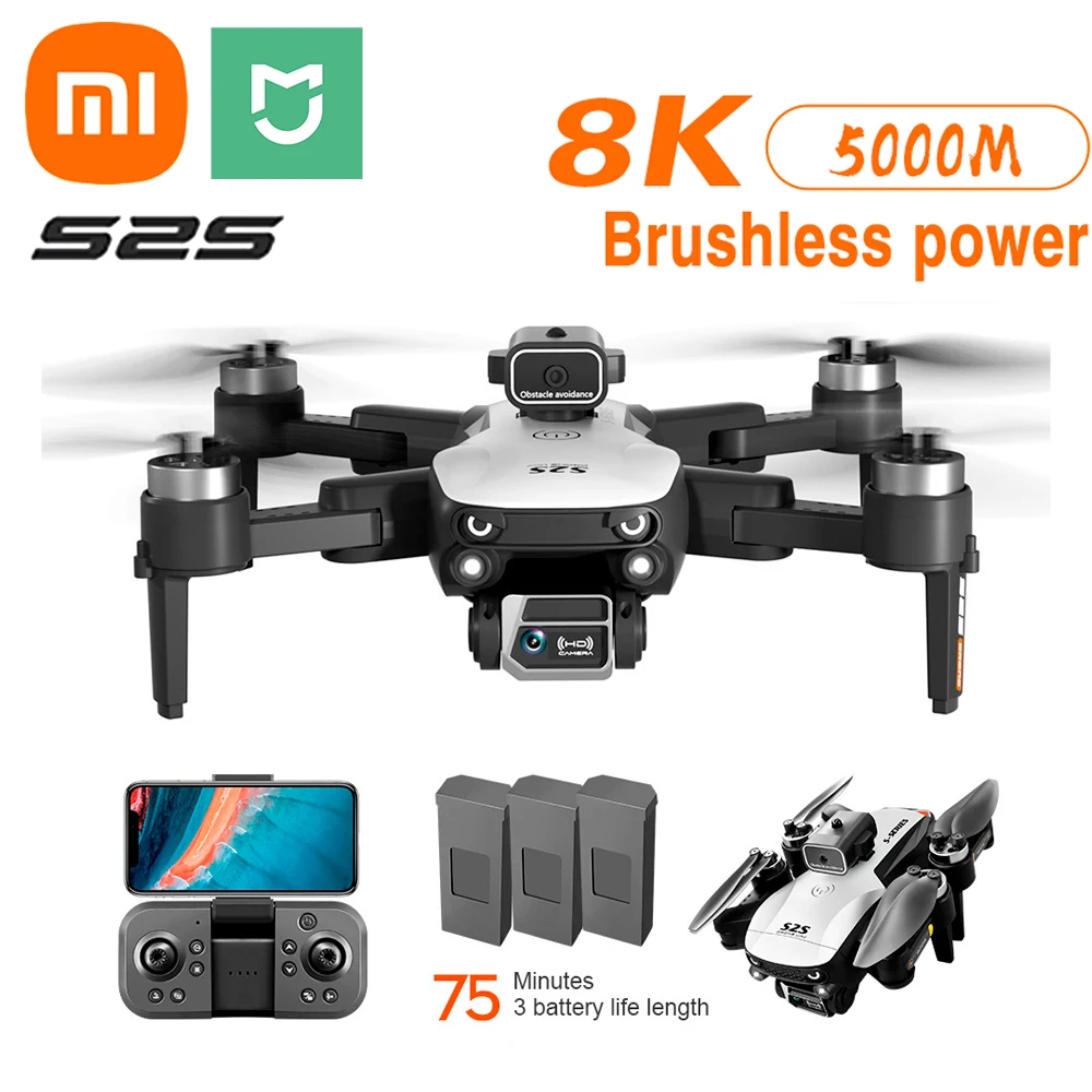 

XIAOMI MIJIA S2S Drone 8K GPS HD Aerial Photography Dual-Camera Optical Obstacle Avoidance Brushless Foldable Quadrotor 5000M