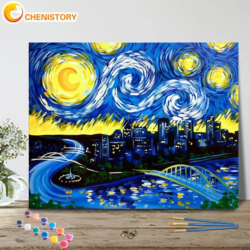 CHENISTORY Diy Painting By Numbers Abstract Starry Sky Canvas Drawing Oil Painting Handpainted City Landscape Home Decor Gift
CHENISTORY Diy Painting By Numbers Abstract Starry Sky Canvas Drawing Oil Painting Handpainted City Landscape Home Decor Gift