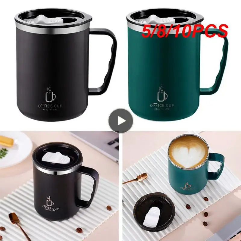 

5/8/10PCS Transparent Food Grade Silicone Sealing Rin Thermal Mug Wide-mouth Design Thermos Cup Sealed Leak-proof Water Bottle