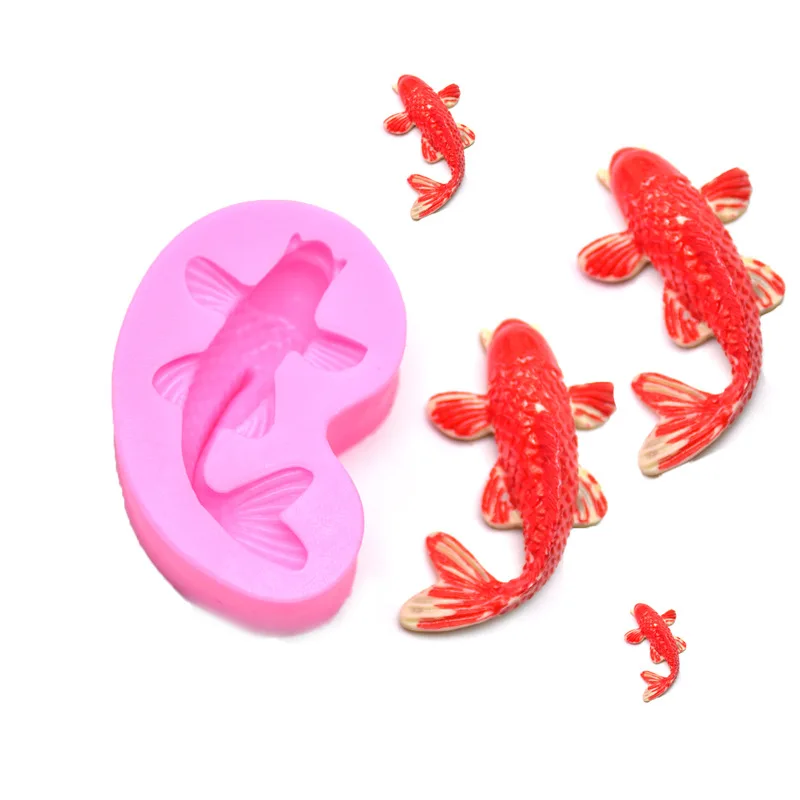 

DIY Fondant Embosser Silicone Mold Chocolate Fish Fondant Cake Decorating Tools Clay Resin Art Moulds Pastry Tools
