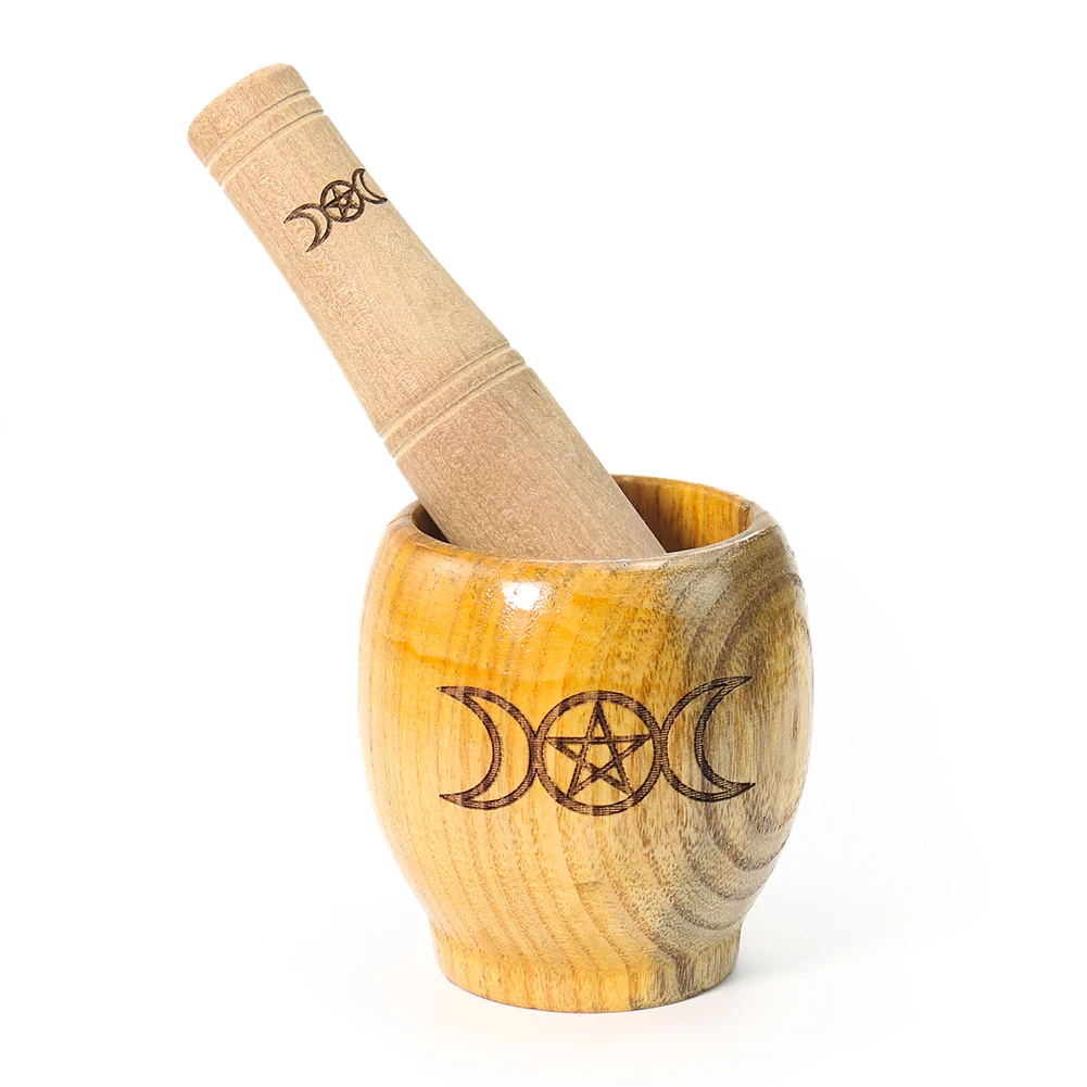 Manual Carving Three-phase Moon Pentagram Natural Wood Masher Pounding Pot Tamper Altar Sacrificial Divination Meditation Decor
Manual Carving Three-phase Moon Pentagram Natural Wood Masher Pounding Pot Tamper Altar Sacrificial Divination Meditation Decor