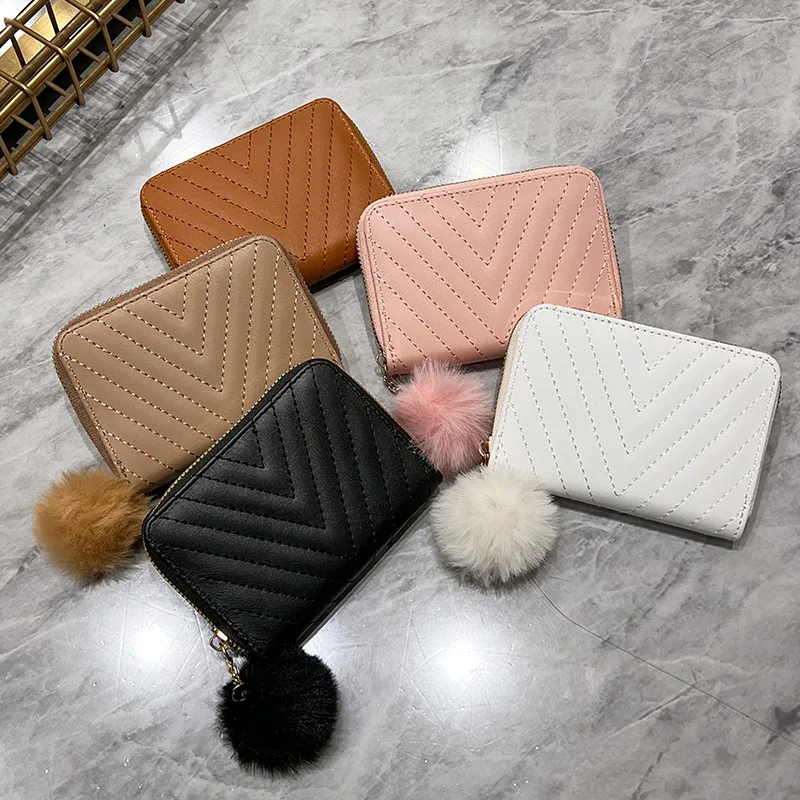Women Short Wallet PU Leather Money Bag Solid Wool Ball Bow Clutch Bag Large Capacity Ladies Coin Purse Cards Holder Money Clip
Women Short Wallet PU Leather Money Bag Solid Wool Ball Bow Clutch Bag Large Capacity Ladies Coin Purse Cards Holder Money Clip