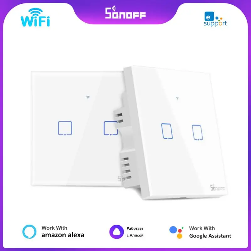 

SONOFF TX Wifi RF433 Smart Wall Touch Switch T0 T1 T2 T3 EU US UK 1/2/3 Gang Voice Control For EWelink APP Alexa Google Home