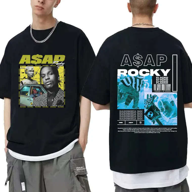 New Spring Summer Rapper Asap Rocky Print T-shirts Harajuku Men Women Hip Hop Music Tshirt Male Black Cotton Basic T Shirt Tops
New Spring Summer Rapper Asap Rocky Print T-shirts Harajuku Men Women Hip Hop Music Tshirt Male Black Cotton Basic T Shirt Tops