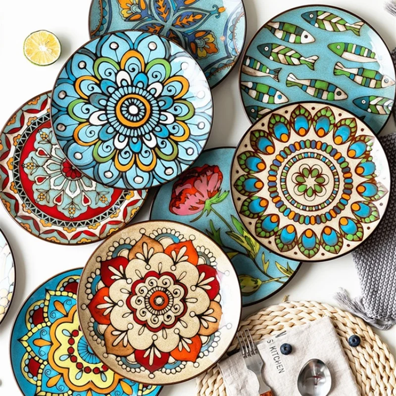 Creative Ceramic Plate Household Cutlery Steak Plate Round Flat Plate Western Dinner Plate Hand-painted European Color Plate
Creative Ceramic Plate Household Cutlery Steak Plate Round Flat Plate Western Dinner Plate Hand-painted European Color Plate
