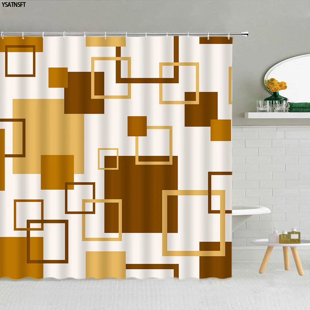 Black White Brown Geometry Shower Curtains Creative Waterproof Bathroom Curtain Polyester Cloth Fabric Modern Hooks Bath Screen
Black White Brown Geometry Shower Curtains Creative Waterproof Bathroom Curtain Polyester Cloth Fabric Modern Hooks Bath Screen