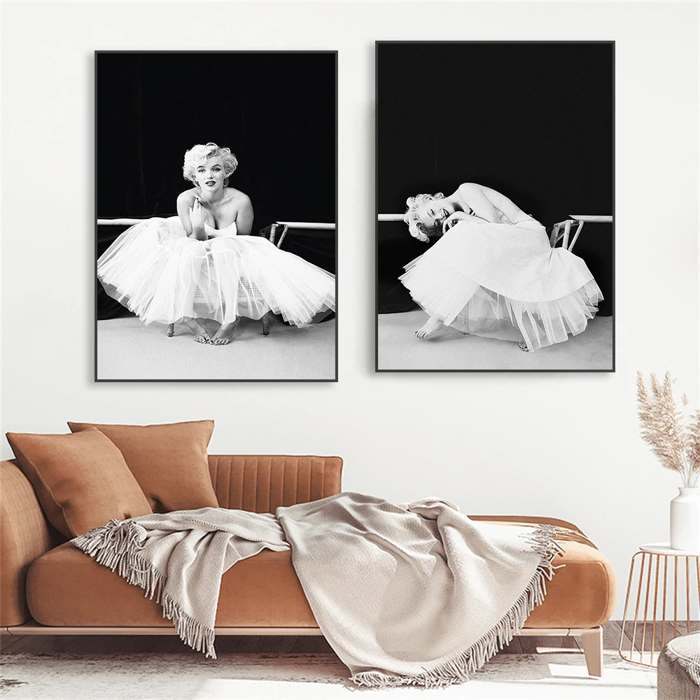 Marilyn Monroe Ballerina Wall Art Poster Vintage Fashion Print Black and White Art High Heels Canvas Painting Home Bedroom Decor
Marilyn Monroe Ballerina Wall Art Poster Vintage Fashion Print Black and White Art High Heels Canvas Painting Home Bedroom Decor