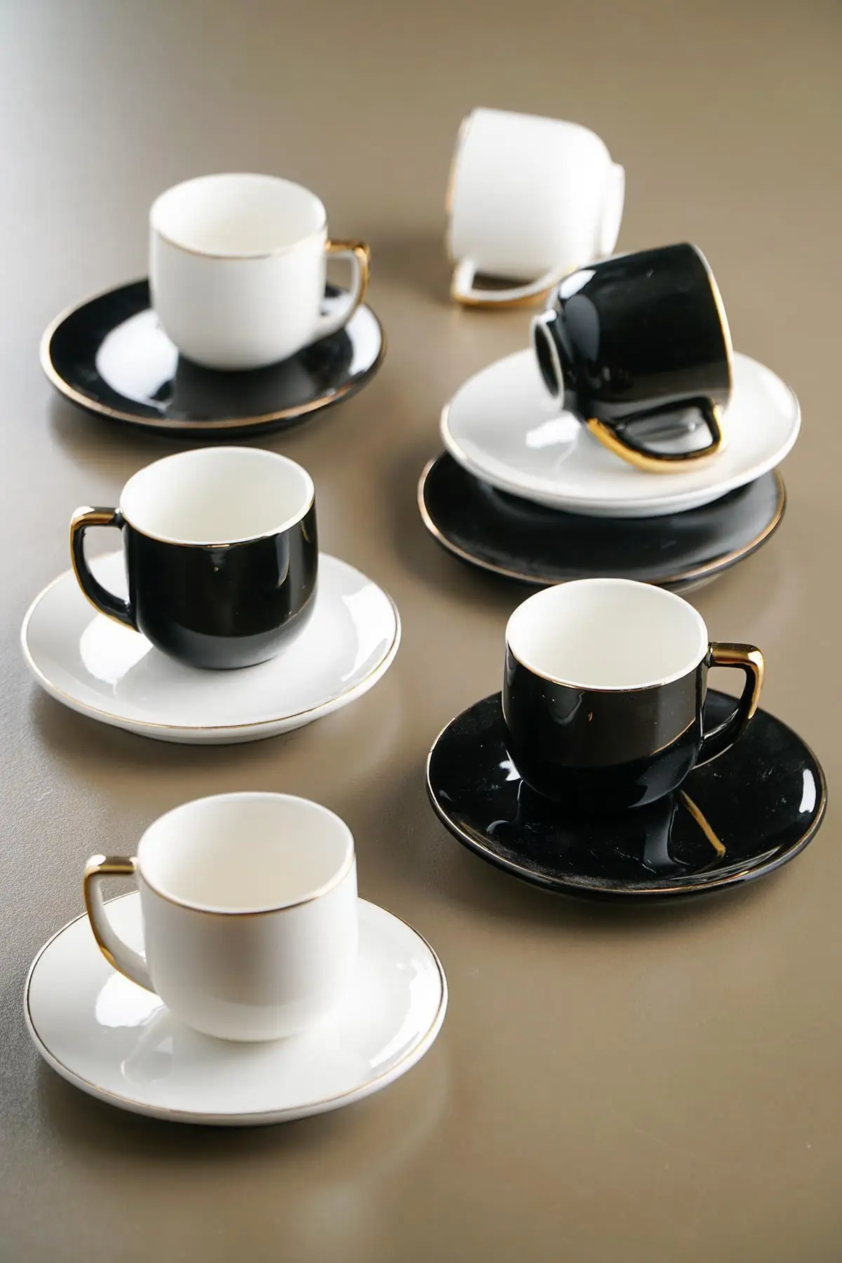 Удивительный турецкий греческий арабский Набор чашек для кофе и эспрессо, благородный фарфоровый набор кофейных чашек 6 шт.