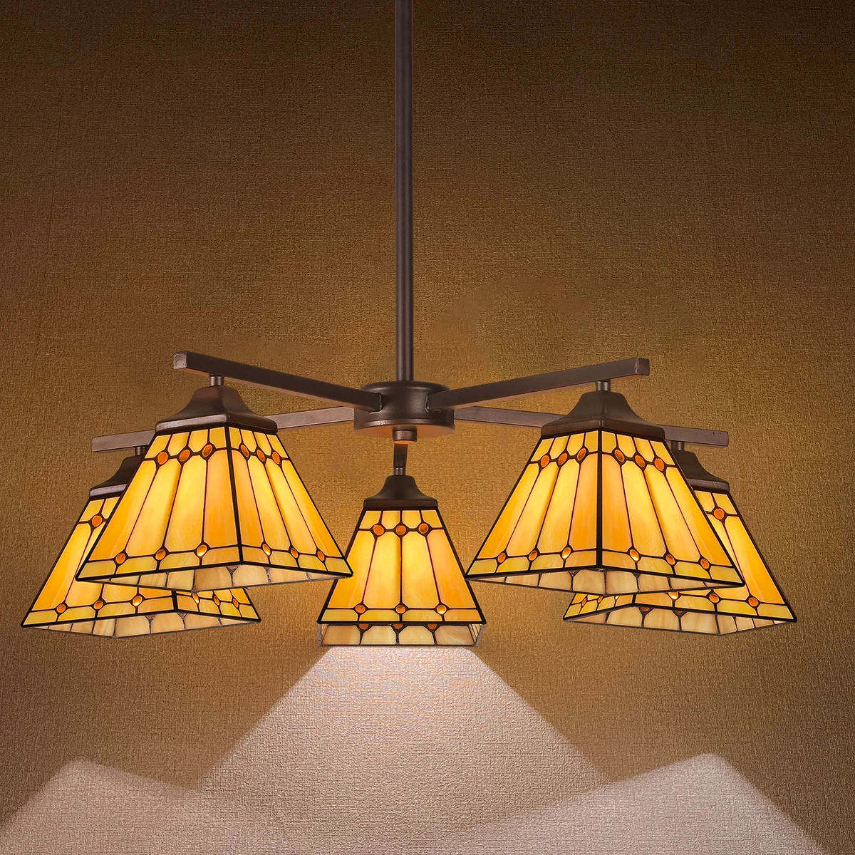 Tiffany Pendant Light Vintage Mission Cream Yellow Style Stained Glass Craftsman Chandelier Hangings Lamp Living Room Foyer
Tiffany Pendant Light Vintage Mission Cream Yellow Style Stained Glass Craftsman Chandelier Hangings Lamp Living Room Foyer