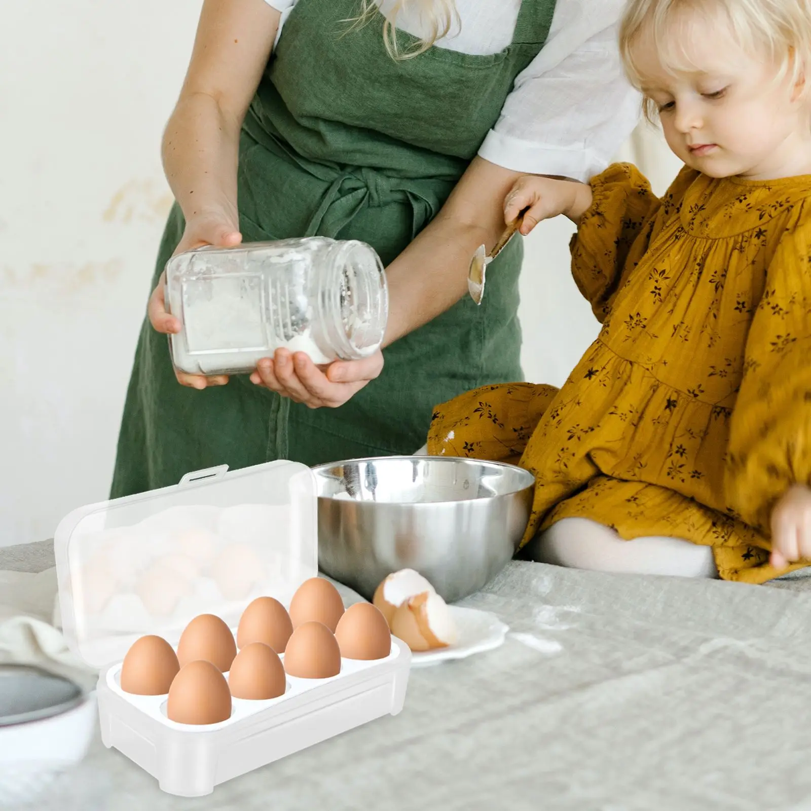 8 Eggs Storage Box Refrigerator Egg Holder Container Portable Eggs Carrier for Home Kitchen Camping Picnic (White)
8 Eggs Storage Box Refrigerator Egg Holder Container Portable Eggs Carrier for Home Kitchen Camping Picnic (White)
