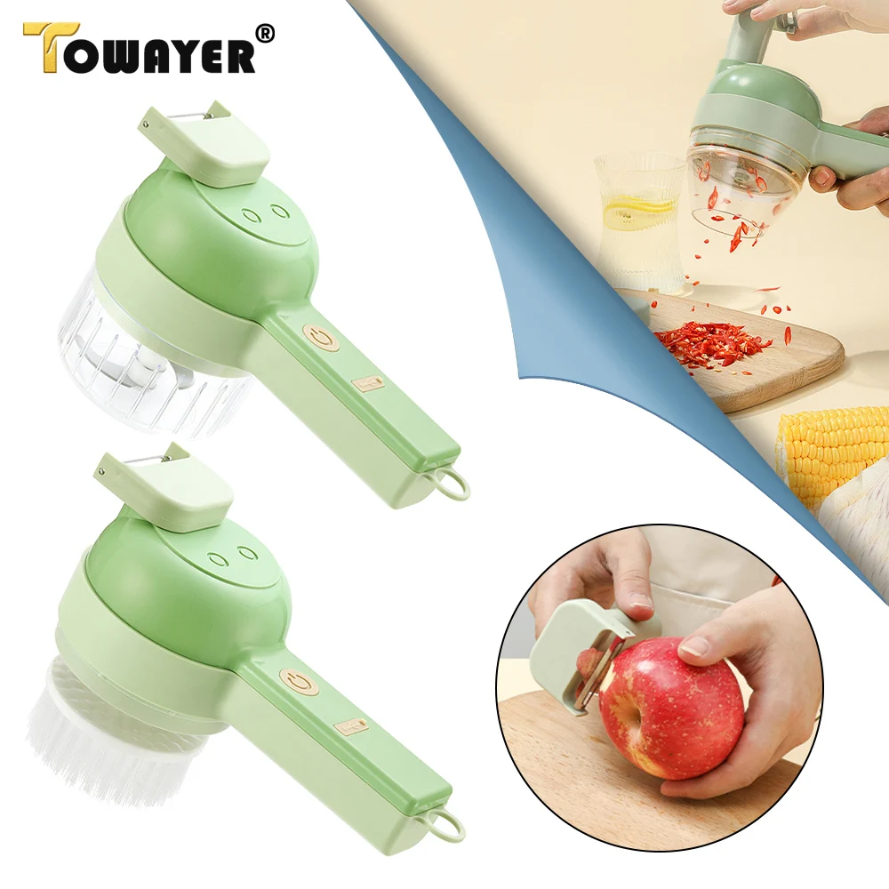 Vegetable Cutter Set 4 In 1 Handheld Electric Durable Chili Vegetable Crusher Kitchen Tool USB Charging Ginger Masher Machine
Vegetable Cutter Set 4 In 1 Handheld Electric Durable Chili Vegetable Crusher Kitchen Tool USB Charging Ginger Masher Machine