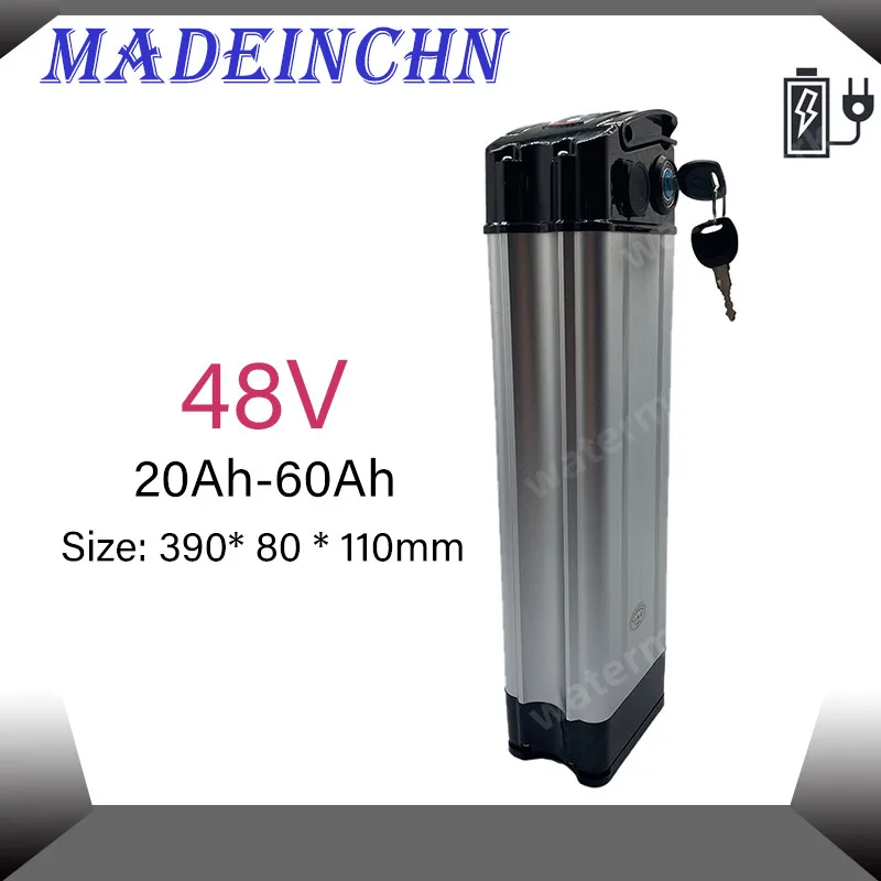 48V 20ah 30ah 40ah 50ah 60ah Silver fish style Electric Bike battery 48V lithium battery with Aluminum case anti-theft lock
48V 20ah 30ah 40ah 50ah 60ah Silver fish style Electric Bike battery 48V lithium battery with Aluminum case anti-theft lock