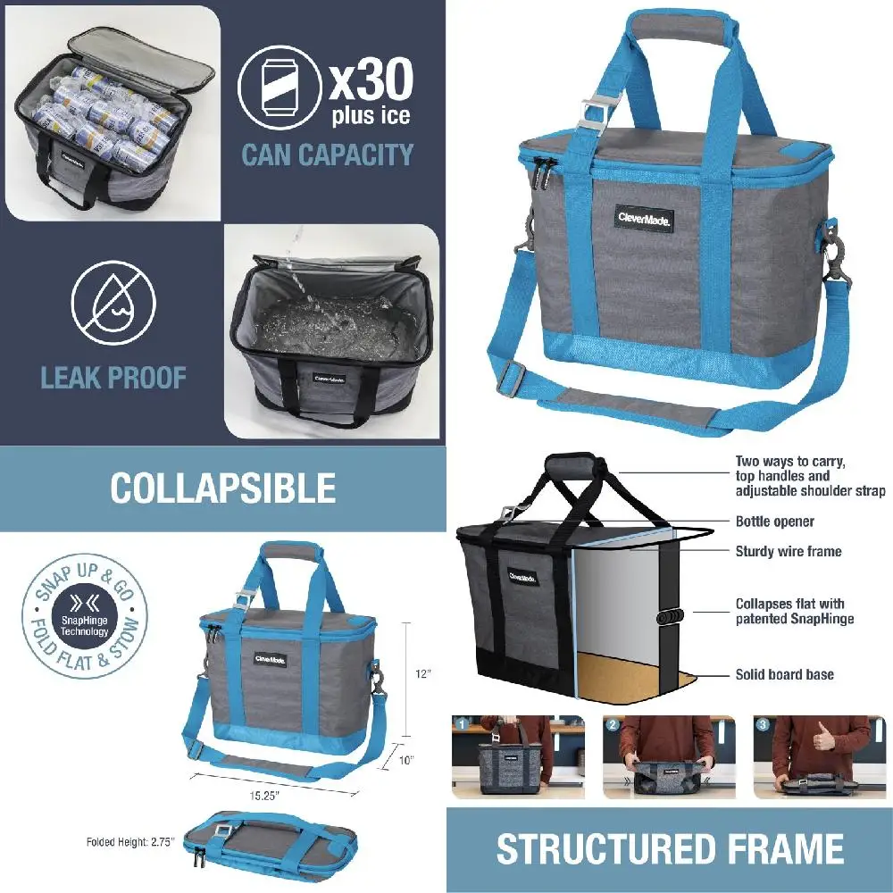 Fantastic Collapsible, Cool Grey/Blue Cooler - Keep Your Beverages Perfectly Chilled and Refreshing!
Fantastic Collapsible, Cool Grey/Blue Cooler - Keep Your Beverages Perfectly Chilled and Refreshing!