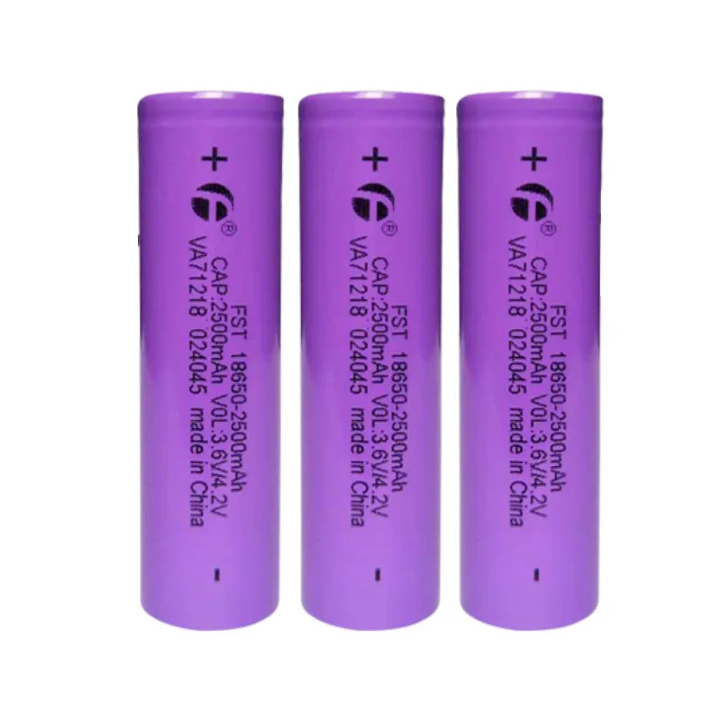 Certification Factory Supply Lithium Ion Rechargeable 1PC 3C FST 3.6V 18650 2500mAh Battery for Ebike
Certification Factory Supply Lithium Ion Rechargeable 1PC 3C FST 3.6V 18650 2500mAh Battery for Ebike