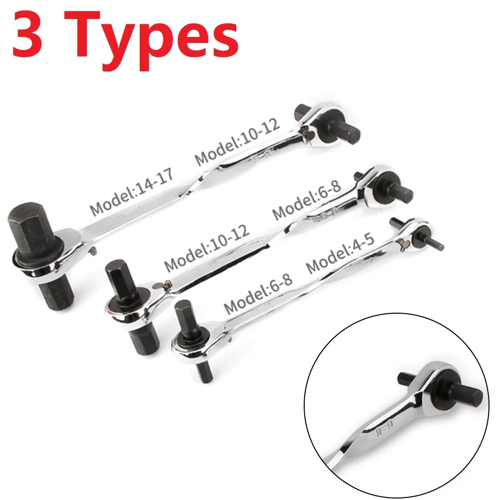 Quick Ratchet Wrench Double Ended Inner Hexagonal 4 Head Spanner Hand Tool 4*5-6*8 6*8-10*12 10-12*14*-17
Quick Ratchet Wrench Double Ended Inner Hexagonal 4 Head Spanner Hand Tool 4*5-6*8 6*8-10*12 10-12*14*-17