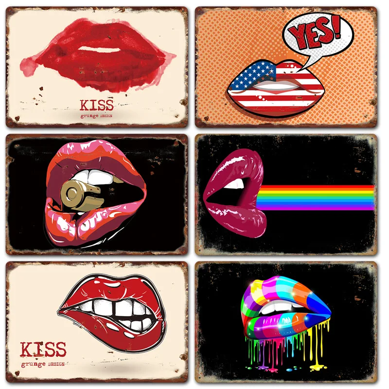 Sexy Lady's Red Lips Art Painting Metal Iron Craft Hanging Signs For Bar Cafe Modern Home Decoration Retro Tin Sign Plate Plaque
Sexy Lady's Red Lips Art Painting Metal Iron Craft Hanging Signs For Bar Cafe Modern Home Decoration Retro Tin Sign Plate Plaque