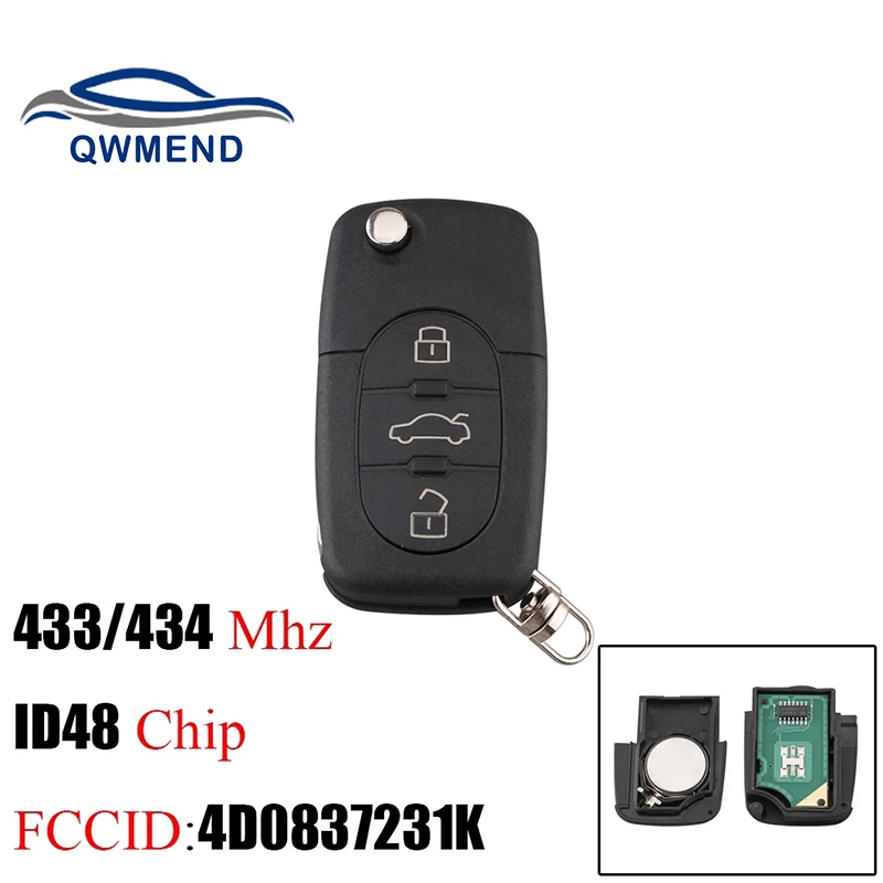 Пульт дистанционного управления QWMEND, 433 МГц, 3 кнопки, для AUDI 4D0837231K 4D0837231A
Пульт дистанционного управления QWMEND, 433 МГц, 3 кнопки, для AUDI 4D0837231K 4D0837231A