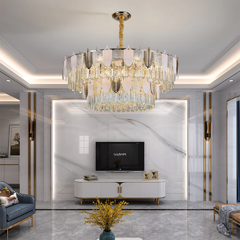 American Retro Leaf Texture Crystal Living Room Chandelier Designer Light Luxury Postmodern Art Dining Room Bedroom Lighting
American Retro Leaf Texture Crystal Living Room Chandelier Designer Light Luxury Postmodern Art Dining Room Bedroom Lighting