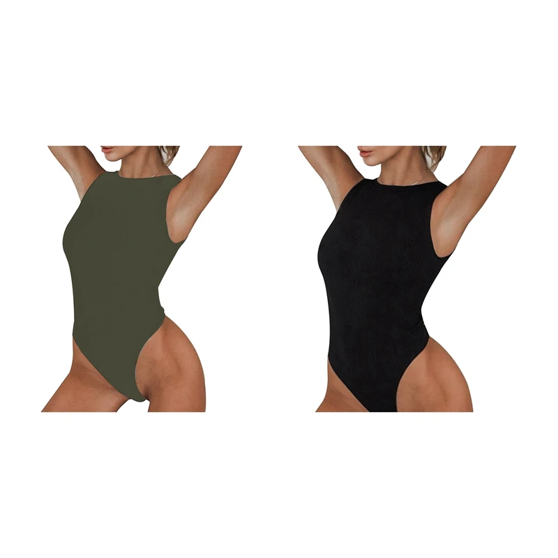 2X Off Shoulder Tank Bodysuit Summer New Fashion O-Neck Body Women Fitness Clothing Basic Bodysuits L Green & Black
2X Off Shoulder Tank Bodysuit Summer New Fashion O-Neck Body Women Fitness Clothing Basic Bodysuits L Green & Black