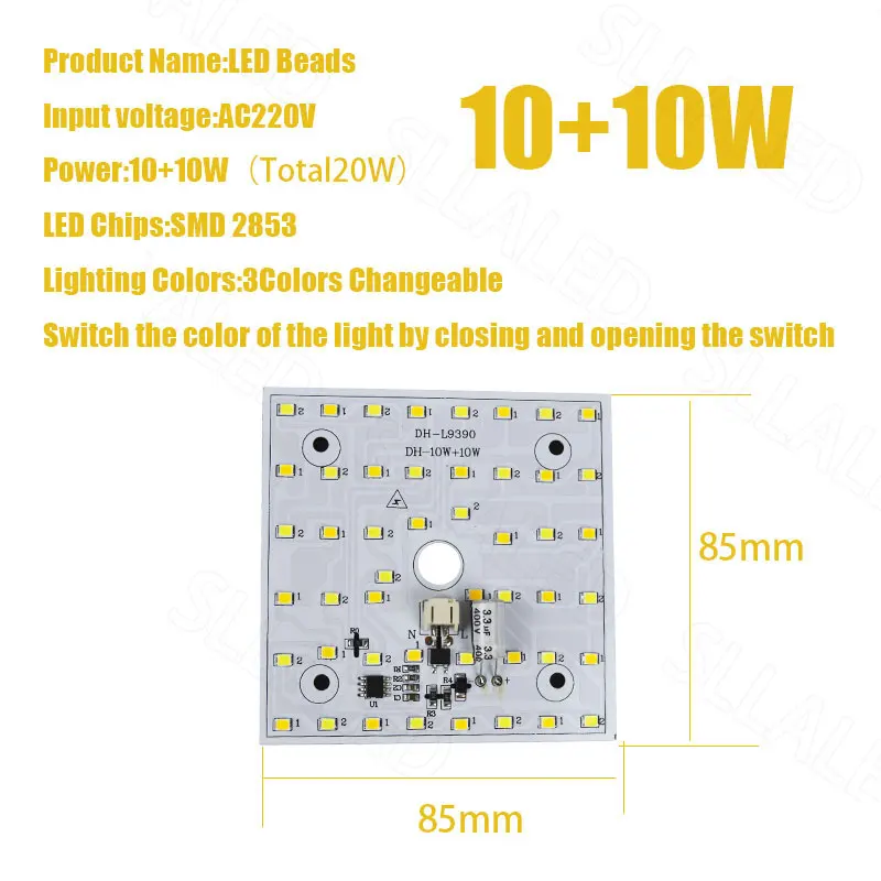 Светодиодные бусины SLLAIED MHX-SM220V 6+6Вт/10+10Вт 3 цветов
Светодиодные бусины SLLAIED MHX-SM220V 6+6Вт/10+10Вт 3 цветов