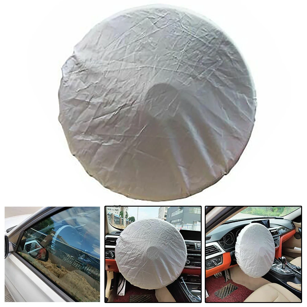 

1pc Sun Shade 50cm*50cm Universal Visor Auto Silver Cover Heat Shield Steering Wheel Car Comfortable Convenient