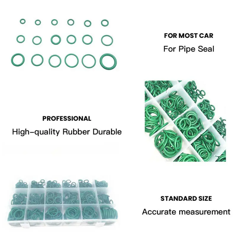 530pcs/set Car Rubber Seal O-Rings Air Conditioning Gasket Assortment Kit Gaskets Green With Storage Box Durable
530pcs/set Car Rubber Seal O-Rings Air Conditioning Gasket Assortment Kit Gaskets Green With Storage Box Durable