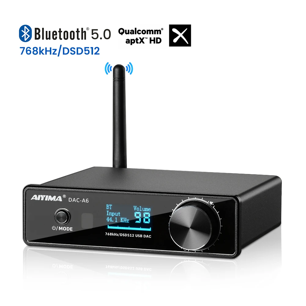 AIYIMA BT ESS9038Q2M HIFI XMOS XU208 DAC A6 Amplifier 32BIT 768KHz DSD512 USB DAC APTX-HD Decoder Audio COAX OPTICAL With OLED
AIYIMA BT ESS9038Q2M HIFI XMOS XU208 DAC A6 Amplifier 32BIT 768KHz DSD512 USB DAC APTX-HD Decoder Audio COAX OPTICAL With OLED