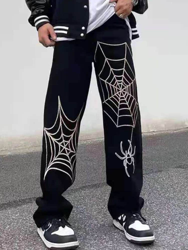 Summer Spider Web Embroidery Straight Casual Jeans Pants Men Women Vibe Style Ripped Loose Denim Trousers 2023 New Streetwear
Summer Spider Web Embroidery Straight Casual Jeans Pants Men Women Vibe Style Ripped Loose Denim Trousers 2023 New Streetwear