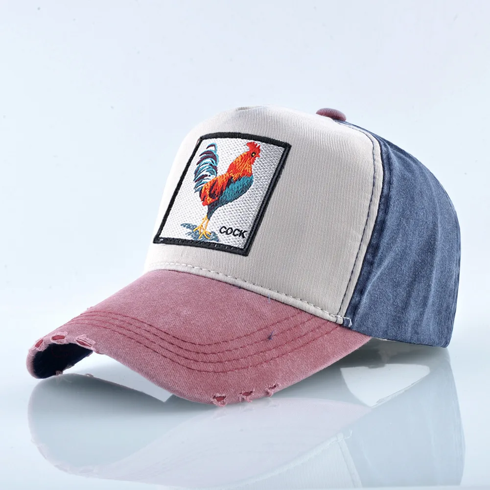 Vintage Distressed Baseball Cap for Men Patchwork Animals Rooster Embroidery Summer Hats for Men Cotton Unisex Trucker Hat
Vintage Distressed Baseball Cap for Men Patchwork Animals Rooster Embroidery Summer Hats for Men Cotton Unisex Trucker Hat