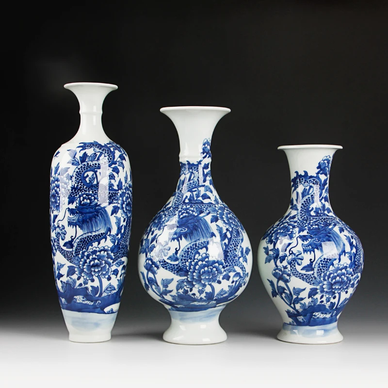 Chinese Style Blue and White Dragon Porcelain Vase Antique Jingdezhen Handmade Ceramic Decoration Vase
Chinese Style Blue and White Dragon Porcelain Vase Antique Jingdezhen Handmade Ceramic Decoration Vase
