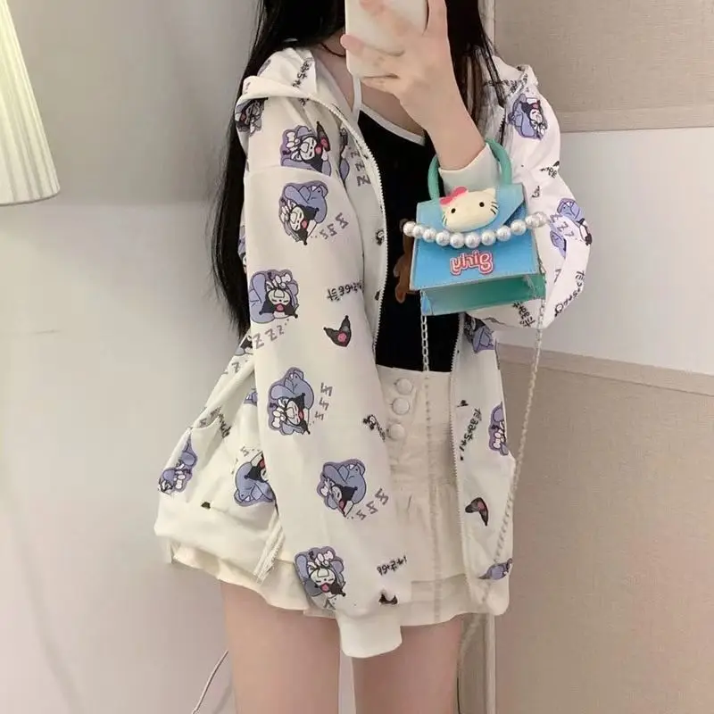 Kawaii Sanrio Girl Cartoon Thin Section Hoodie Sweatshirt Kuromi Cute Anime Cardigan Jk Clothing Students Jacket Christmas Gifts
Kawaii Sanrio Girl Cartoon Thin Section Hoodie Sweatshirt Kuromi Cute Anime Cardigan Jk Clothing Students Jacket Christmas Gifts