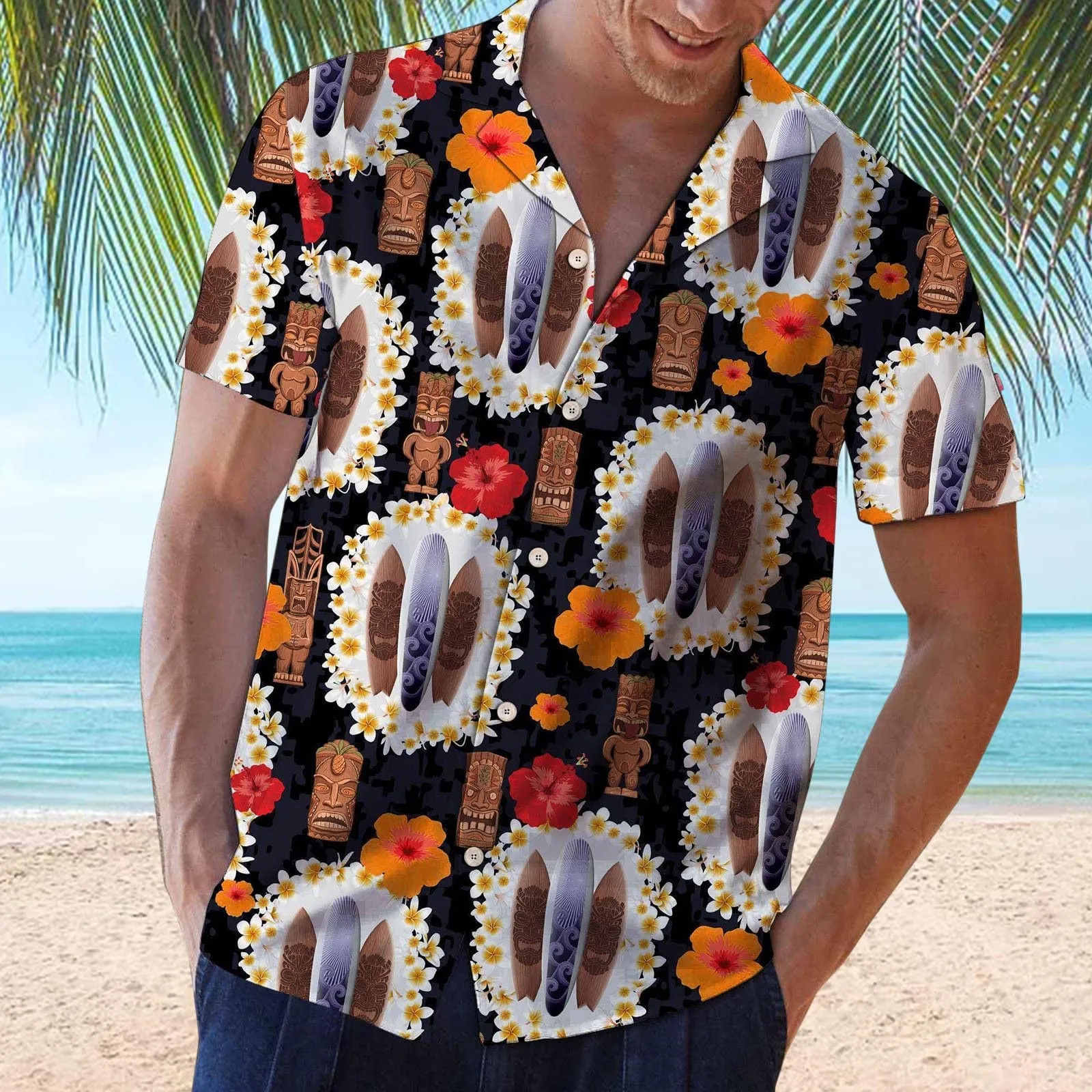 Men's Hawaiian Shirts Short Sleeved Printed Blouse T-shirt Summer Casual Loose Button Tops Lapel Beach Shirt Ropa Hombre
Men's Hawaiian Shirts Short Sleeved Printed Blouse T-shirt Summer Casual Loose Button Tops Lapel Beach Shirt Ropa Hombre