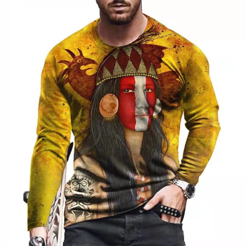 Men's 3d Abstract Printed T-shirt Retro Indian Culture Pattern Round Neck Oversized Long Sleeve Cotton T-shirt Casual Men's Wear
Men's 3d Abstract Printed T-shirt Retro Indian Culture Pattern Round Neck Oversized Long Sleeve Cotton T-shirt Casual Men's Wear