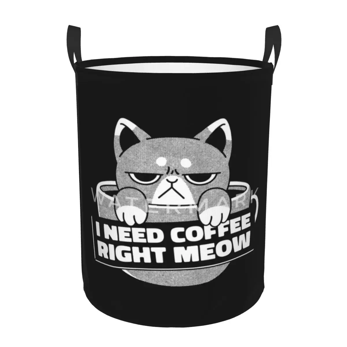 Angry Cat Coffee Drink Circular hamper,Storage Basket With Two handles living rooms toys
Angry Cat Coffee Drink Circular hamper,Storage Basket With Two handles living rooms toys