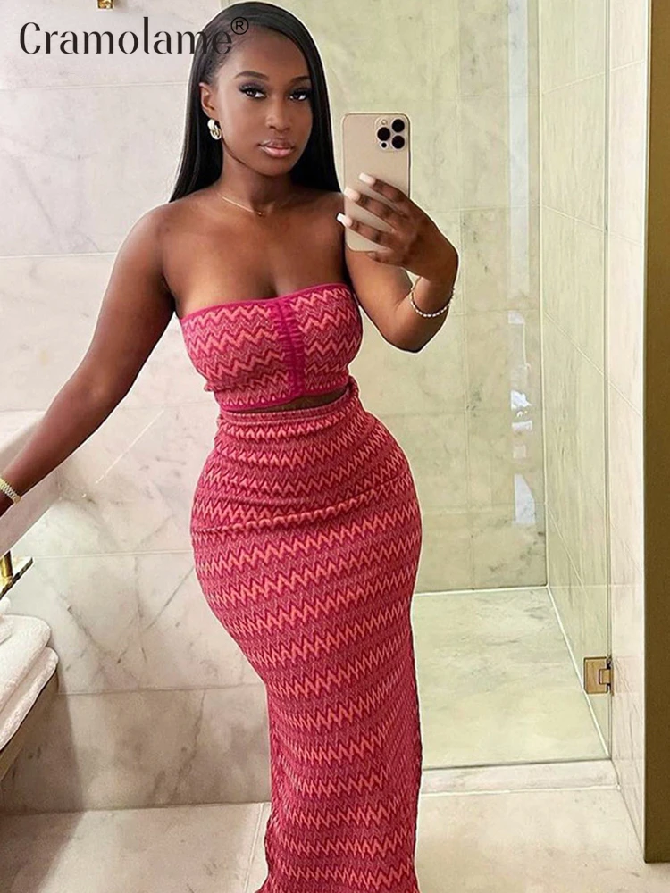 Sexy Off Shoulder Striped Printed Bandage Crop Top Midi Dress 2 Pieces Set Summer Women Vacation Party Beach Long Skirts Outfits
Sexy Off Shoulder Striped Printed Bandage Crop Top Midi Dress 2 Pieces Set Summer Women Vacation Party Beach Long Skirts Outfits