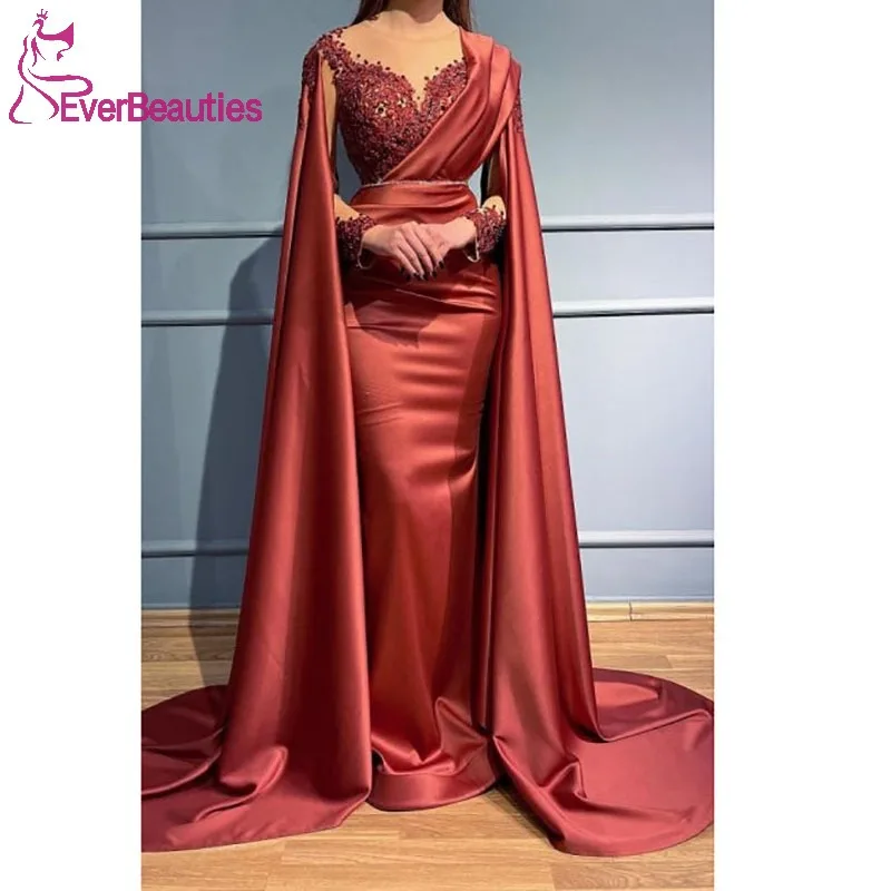 Long Sleeves Prom Dress for Women Mermaid Muslim Evening Dress Satin Lace Dubai Arabia Vestidos De Fiesta Elegantes Para Mujer
Long Sleeves Prom Dress for Women Mermaid Muslim Evening Dress Satin Lace Dubai Arabia Vestidos De Fiesta Elegantes Para Mujer