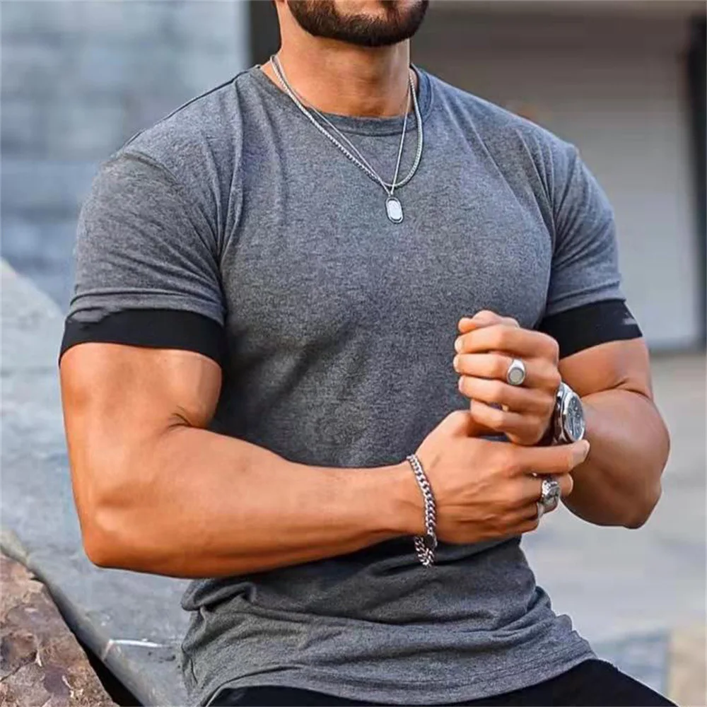2022 Summer Running Fitness Gym T Shirt Men Slim Fit Short Sleeve Quick-dry T-shirt Bodybuilding Workout Tees Tops Men Clothing
2022 Summer Running Fitness Gym T Shirt Men Slim Fit Short Sleeve Quick-dry T-shirt Bodybuilding Workout Tees Tops Men Clothing