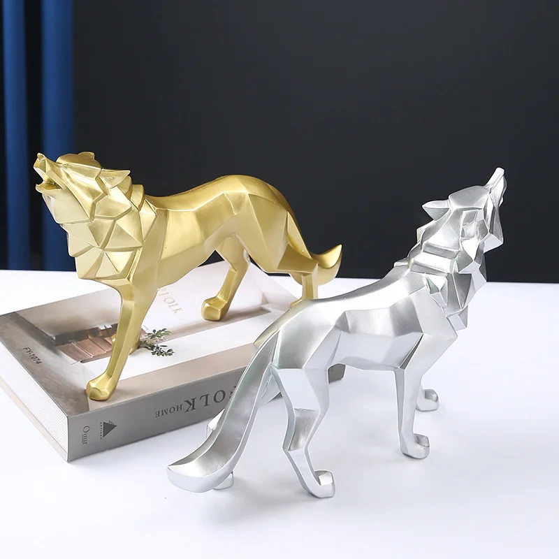 Nordic creative resin crafts animal geometric wolf ornaments home living room office desktop decoration gifts
Nordic creative resin crafts animal geometric wolf ornaments home living room office desktop decoration gifts