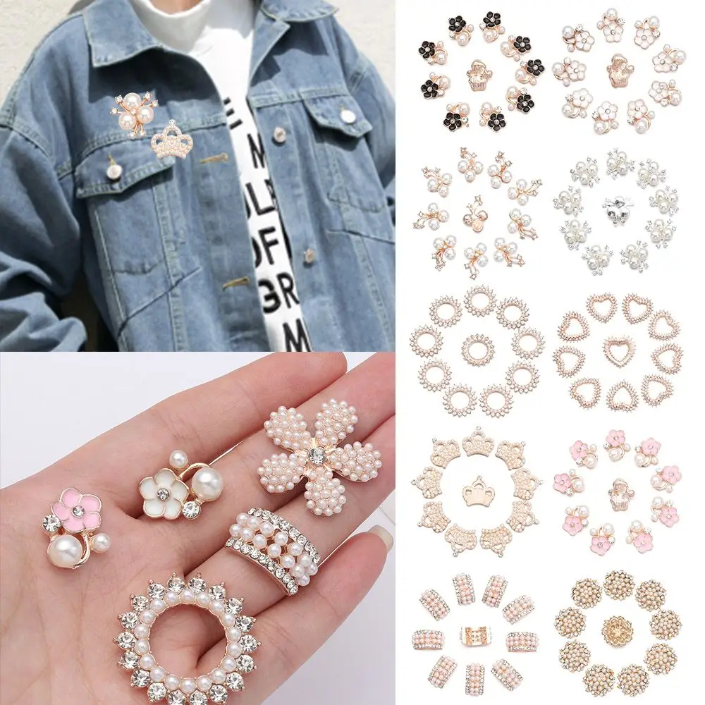 10PCS DIY Craft Sparkling Crystal Flower-shaped Pearl Hairpins Rhinestone Buttons Headwear Clip Pearl Button
10PCS DIY Craft Sparkling Crystal Flower-shaped Pearl Hairpins Rhinestone Buttons Headwear Clip Pearl Button