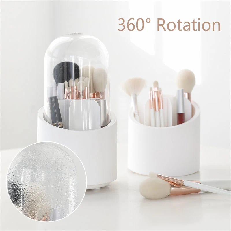 Dust-proof Make Up Brush Holder 360° Rotating Desktop Brushes Organizer Makeup Lid Jar Pot Bathroom Storage Organization Home
Dust-proof Make Up Brush Holder 360° Rotating Desktop Brushes Organizer Makeup Lid Jar Pot Bathroom Storage Organization Home