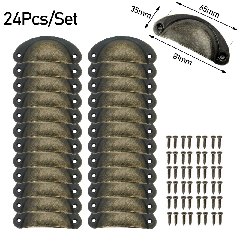 24Pcs/Set 3.1Inch Bin Cup Drawer Knobs Pull Cup Handle Pull Antique Brass Drawer pulls Kitchen Cabinet Hardware Shell Handle
24Pcs/Set 3.1Inch Bin Cup Drawer Knobs Pull Cup Handle Pull Antique Brass Drawer pulls Kitchen Cabinet Hardware Shell Handle