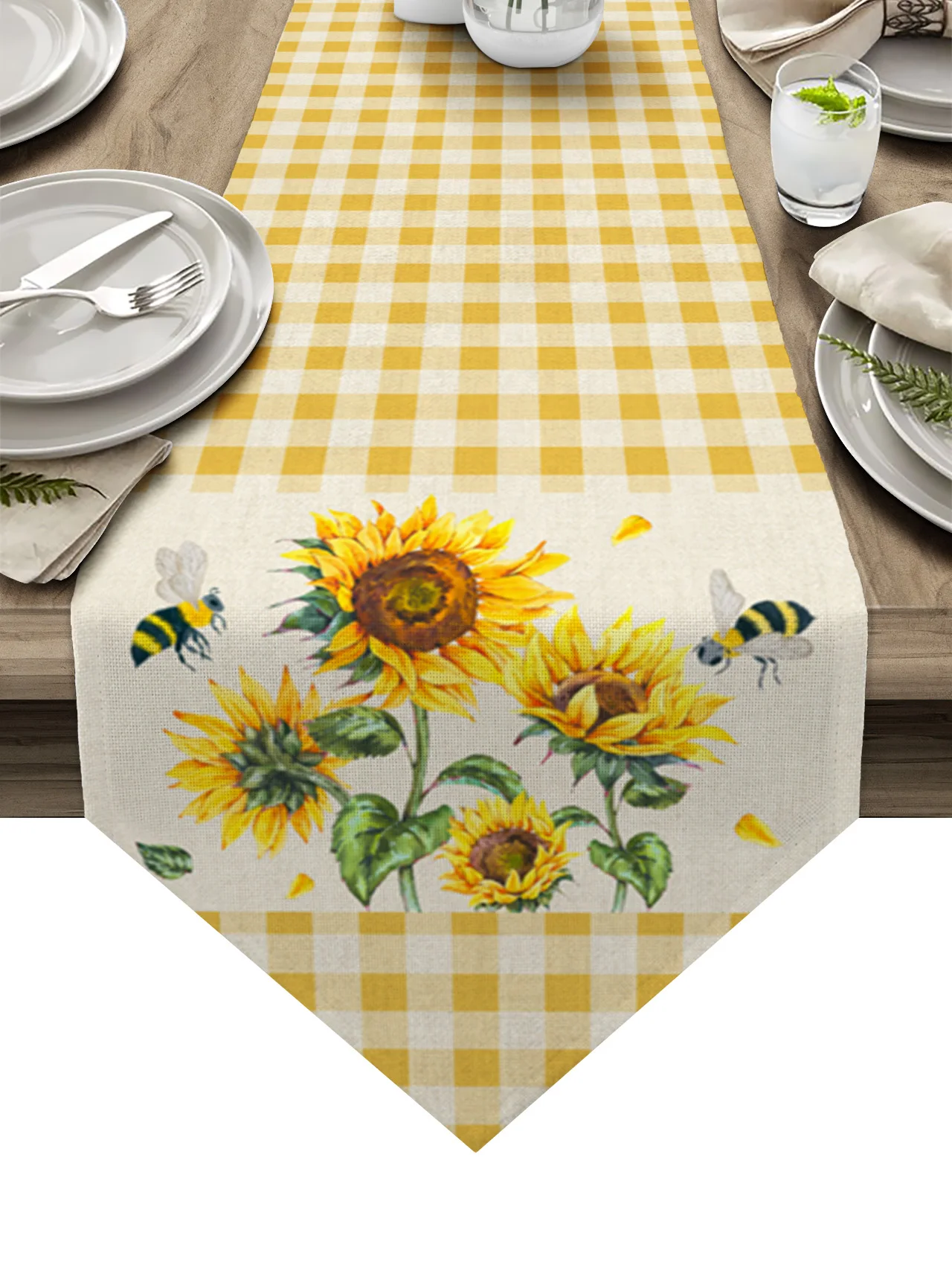 Sunflower Watercolor Flower Bee Plaid Table Runners Wedding Table Decoration Tablecloth Holiday Party Dining Decor Table Cover
Sunflower Watercolor Flower Bee Plaid Table Runners Wedding Table Decoration Tablecloth Holiday Party Dining Decor Table Cover