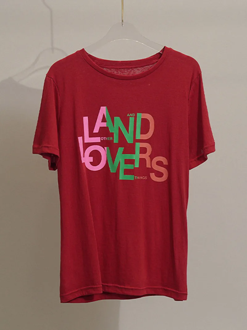 Letter Printed Women's Red T-Shirt 2022 Summer New Ladies Contrast Color O-Neck Short Sleeve Thin Breathable Casual Tshirt
Letter Printed Women's Red T-Shirt 2022 Summer New Ladies Contrast Color O-Neck Short Sleeve Thin Breathable Casual Tshirt