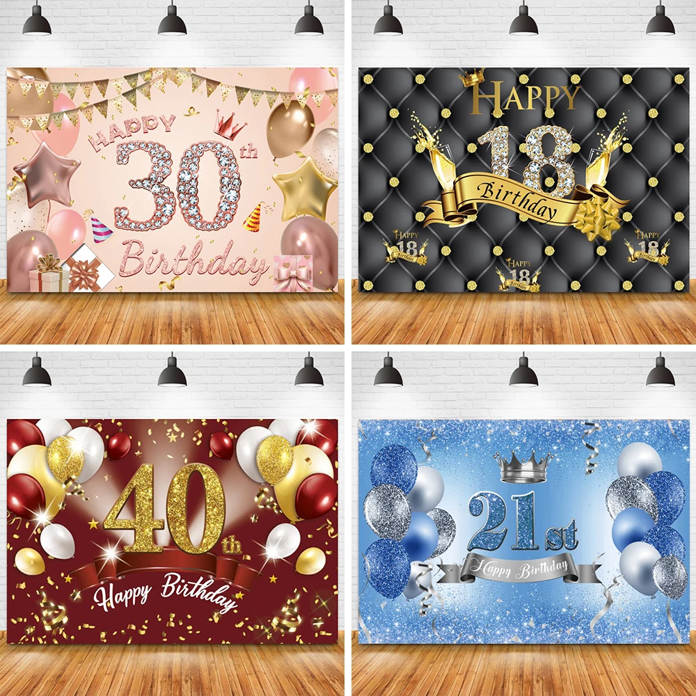 Happy Birthday 18 20 30 40 50st Party Photo Backdrops Golden Crown Balloon Decoration Ribbon Friends Party Photography Backdrop
Happy Birthday 18 20 30 40 50st Party Photo Backdrops Golden Crown Balloon Decoration Ribbon Friends Party Photography Backdrop