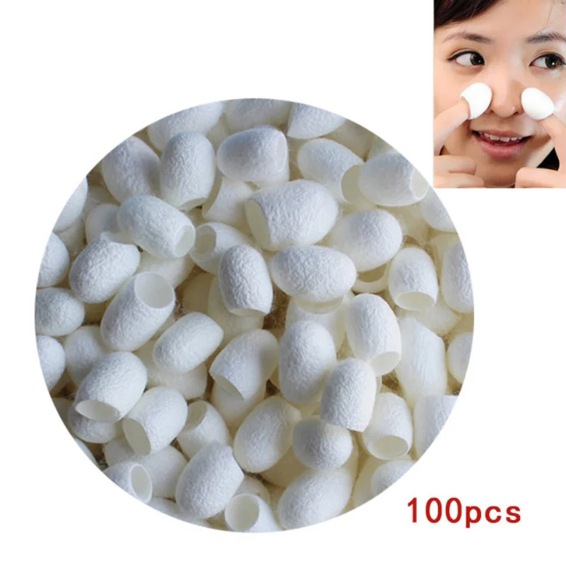 

100Pcs/bag Silkworm Balls Purifying Whitening Exfoliating Scrub Blackhead Remover Natural Silk Cocoons Facial Skin Care