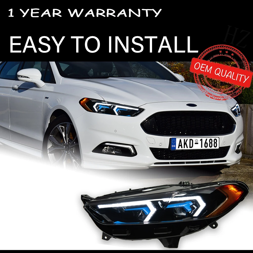 Фара для Ford Fusion 2013-2016 Mondeo Car 12 В светодиодные DRL Hella 5 ксеноновые линзы Hid H7 AKD