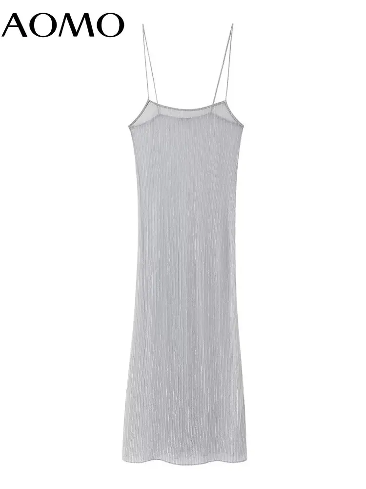 AOMO 2023 Women Silver See Through Strap Dress Backless Sexy Ladies Long Dress BE487A
AOMO 2023 Women Silver See Through Strap Dress Backless Sexy Ladies Long Dress BE487A
