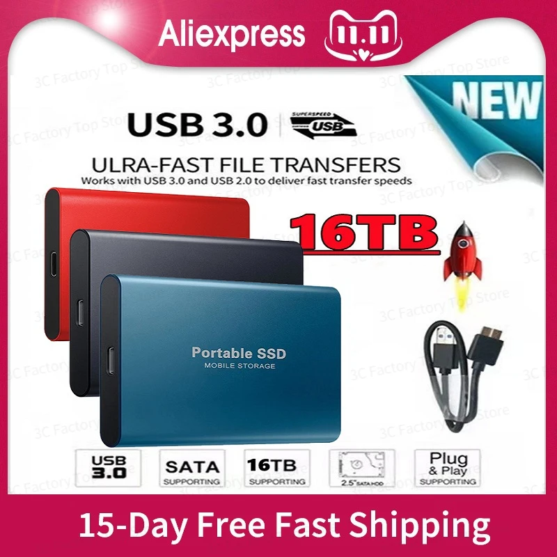 SSD External Hard Drive 2TB 1TB HD Externo USB HDD Storage Device Hard Drive Desktop Notebook Computer
SSD External Hard Drive 2TB 1TB HD Externo USB HDD Storage Device Hard Drive Desktop Notebook Computer