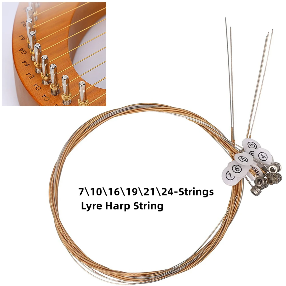 7/10/16/19/21/24 Strings Lyre Harp String Set Replacement Metal String Accessories 7 String Musical Instrument Parts
7/10/16/19/21/24 Strings Lyre Harp String Set Replacement Metal String Accessories 7 String Musical Instrument Parts