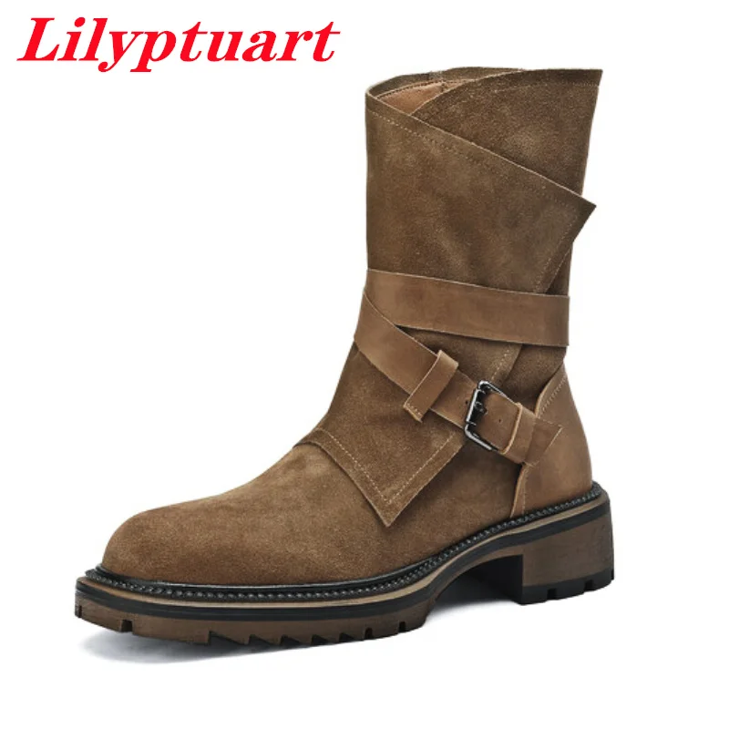 LILYPTUART ZA Leather Ankle Boots, 2022 Autumn / Winter Casual Cow Suede Brushed Martin Boots, Fashion Versatile, Elegant Retro
LILYPTUART ZA Leather Ankle Boots, 2022 Autumn / Winter Casual Cow Suede Brushed Martin Boots, Fashion Versatile, Elegant Retro